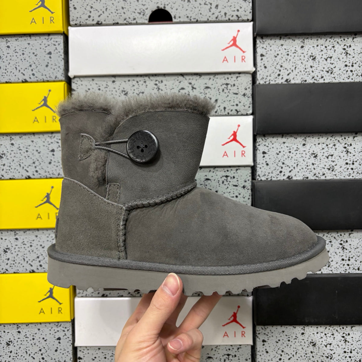 UGG Mid-Calf Boot 6422 – Gray | Wooden Button | Sizes 35-40