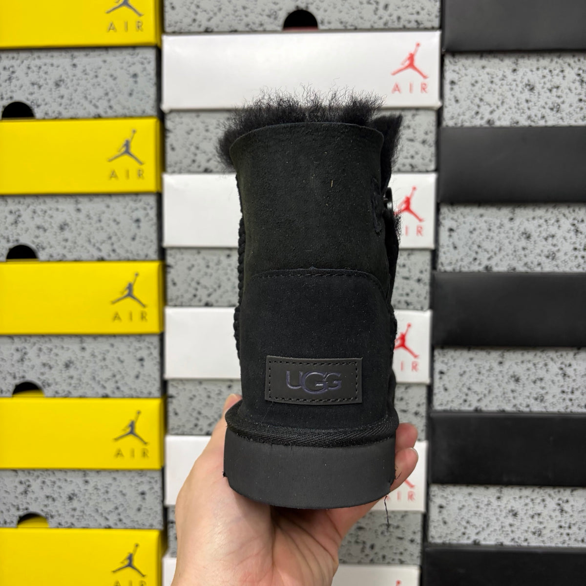 UGG Mid-Calf Boot 6422 – Black | Wooden Button | Sizes 35-40
