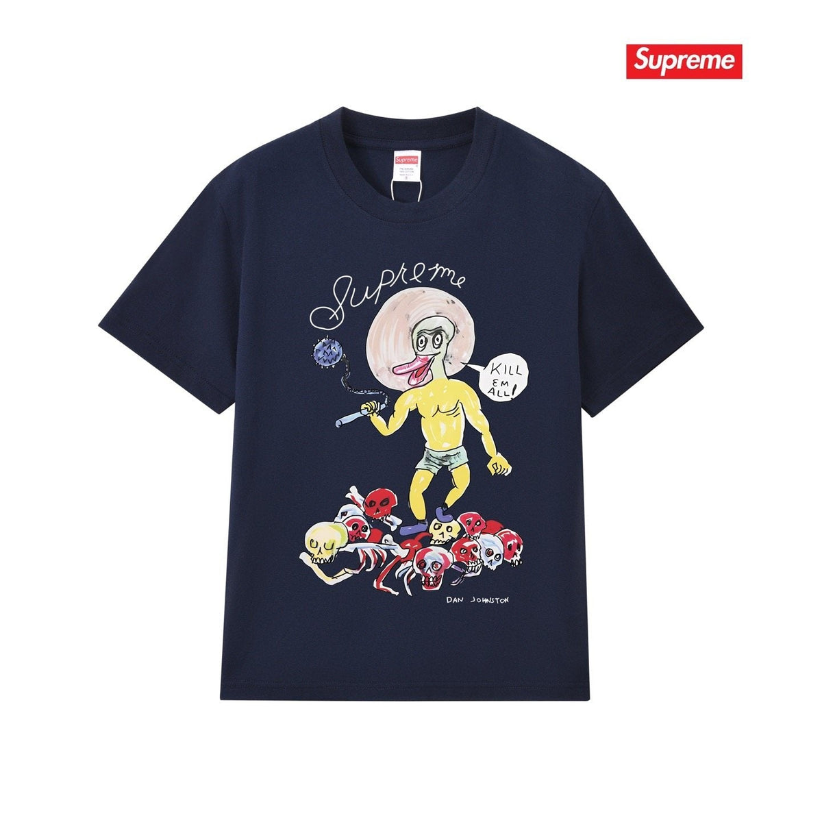 Supreme Cartoon Skull Graphic T-Shirt